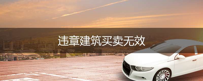 违章建筑买卖无效
